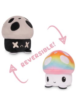 Reversible Mushroom Plushie (rainbow/black) - TeeTurtle